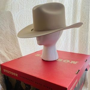 Stetson Vintage Tan Cowboy Hat XXXXX Fur Felt